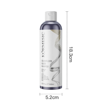 Unisex Silvery Lock Color Shampoo-Silver Fixing Shampoo,Color Locking & Brightening,Cleansing Care,Color Preservation Sleek Hair