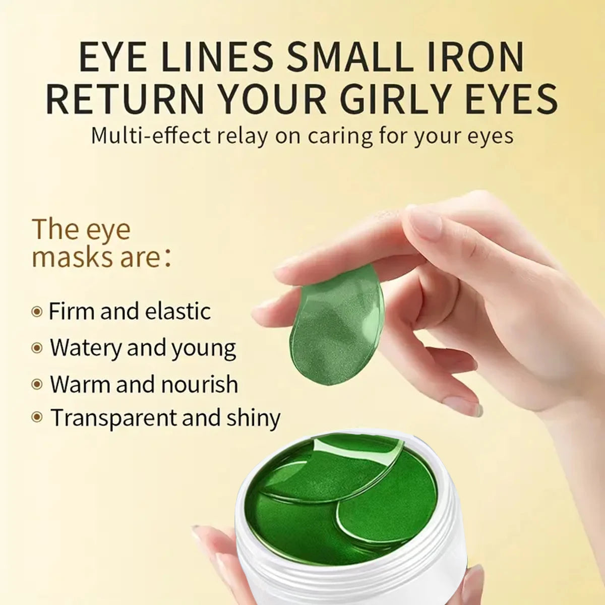 Aloe Vera Collagen Soothing Eye Mask, 60 Pieces - Unisex, Suitable for All Skin Types, Sulfur-Free Acidity, Moisturizing Eye Patch Containing Glycerin