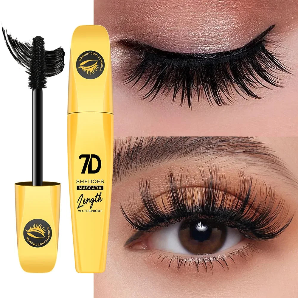 1pcs 7D Waterproof Mascara Long Lasting Smudge-proof Non-flaking Lengthen Volumizing Lifting Curling Mascara Eyelash Makeup