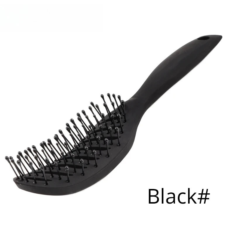 Styling Curly Hair Brush Salon Scalp Massager Comb Detangling Drying Brush Anti Static Curved Vent Brush Hairdressing Styling