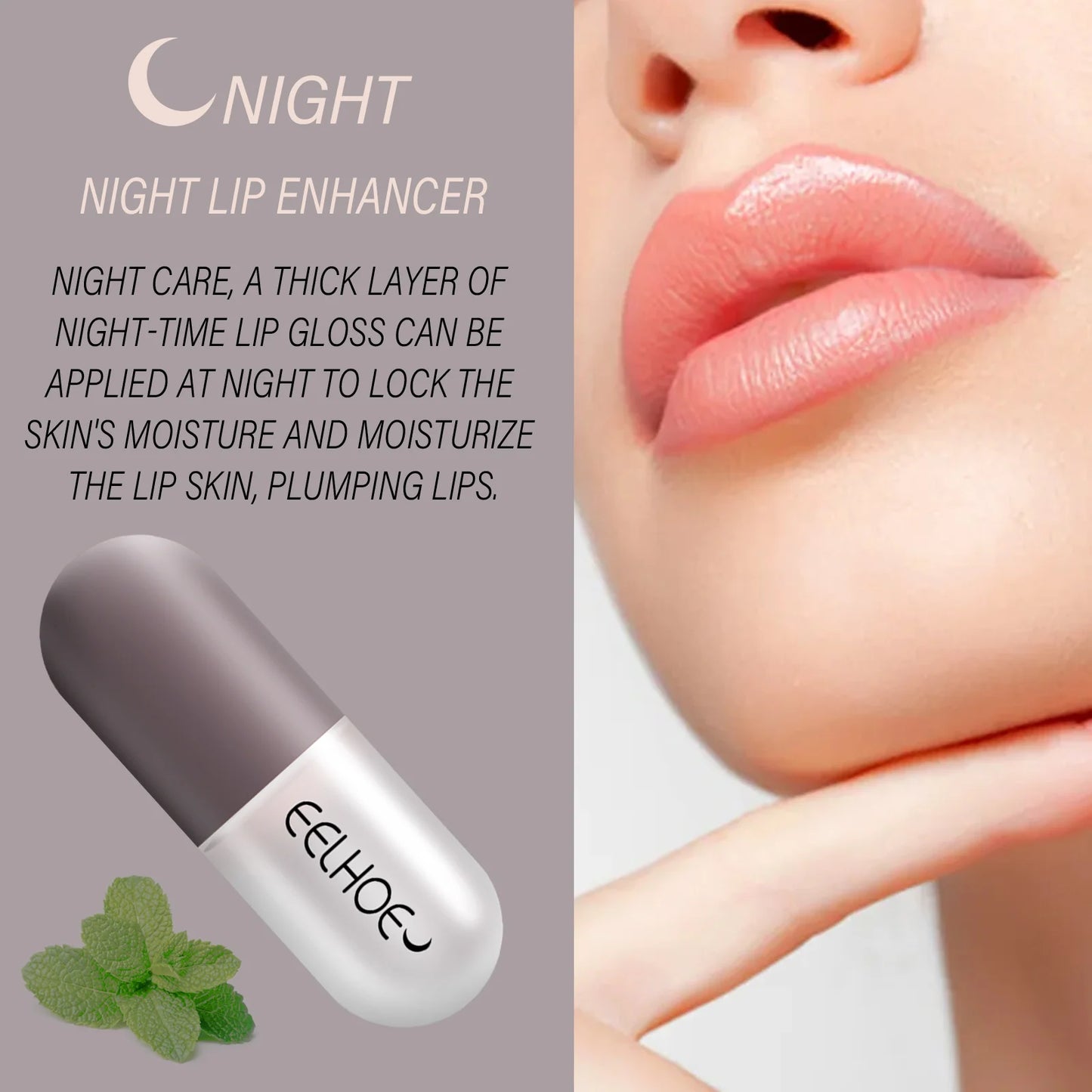 EELHOE Lip Plumper Set Plump Lips Increasing Elasticity Long-lasting Moisturizing Reduce Fine Line Brighting Sexier Lip Capsules