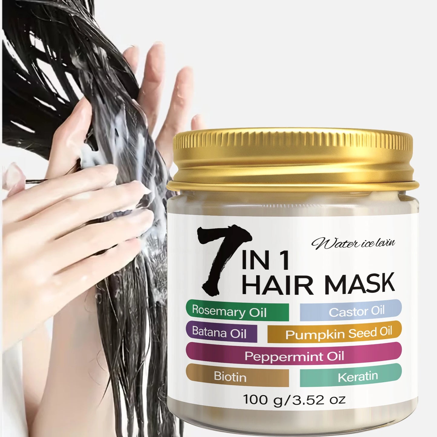 Rosemary & Castor Oil Hair Mask with Keratin, Batana & Peppermint Oil Smoothing Nourishing Treatment for Dry Hair 100g