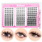 WOSHEER Manga Lash Clusters Kit Cat Lashes with Lash Bond & Seal Cluster Eyelash Extensions Mixed Tray Eyelash Clusters Kit