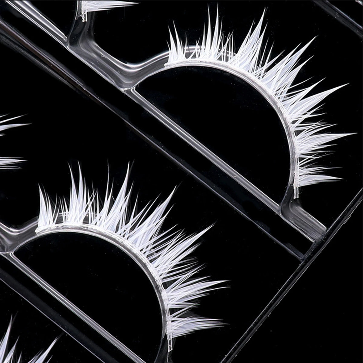 DIY white eyelashes manga Cosplay Feather Lashes full strips False Eyelashes Natural Thin Band Little Devil Eyelashes cos makeup