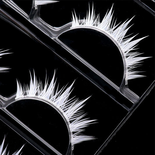 DIY white eyelashes manga Cosplay Feather Lashes full strips False Eyelashes Natural Thin Band Little Devil Eyelashes cos makeup