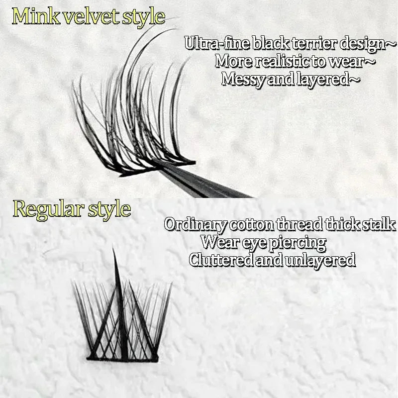 5D Mink Manga Lashes Fluffy Individual Eyelashes Natural False Eyelashes Baby Eyelash Curl Lashes Lazy Trilogy Eyelash Clusters