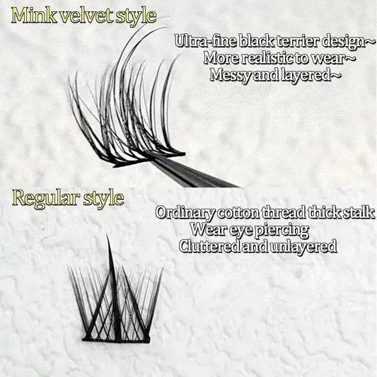 5D Mink Manga Lashes Fluffy Individual Eyelashes Natural False Eyelashes Baby Eyelash Curl Lashes Lazy Trilogy Eyelash Clusters