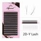 AGUUD 2D Y Lashes Extension Premade Voume Fans Faux Mink Eyelashes Premium Mesh Net Cross Lash Single Tips 2D Y Shaped Eyelashes