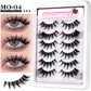 GROINNEYA Manga Eyelashes Natural Spiky Mink Lashes Natural Curl Full Strip Clear Stem Lashes Soft Fake Lashes Extension Makeup