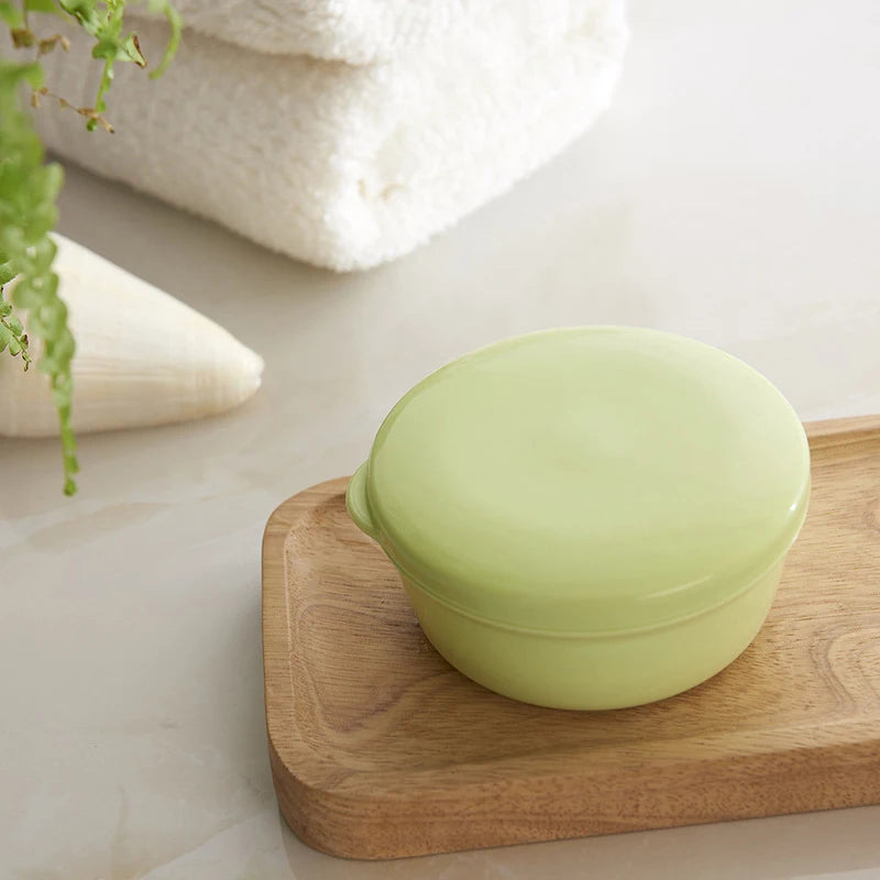 1PC Circular Soap Box Creative PP Waterproof Sealed Portable Soap Box Cover Drainage Soap Rack Supplies