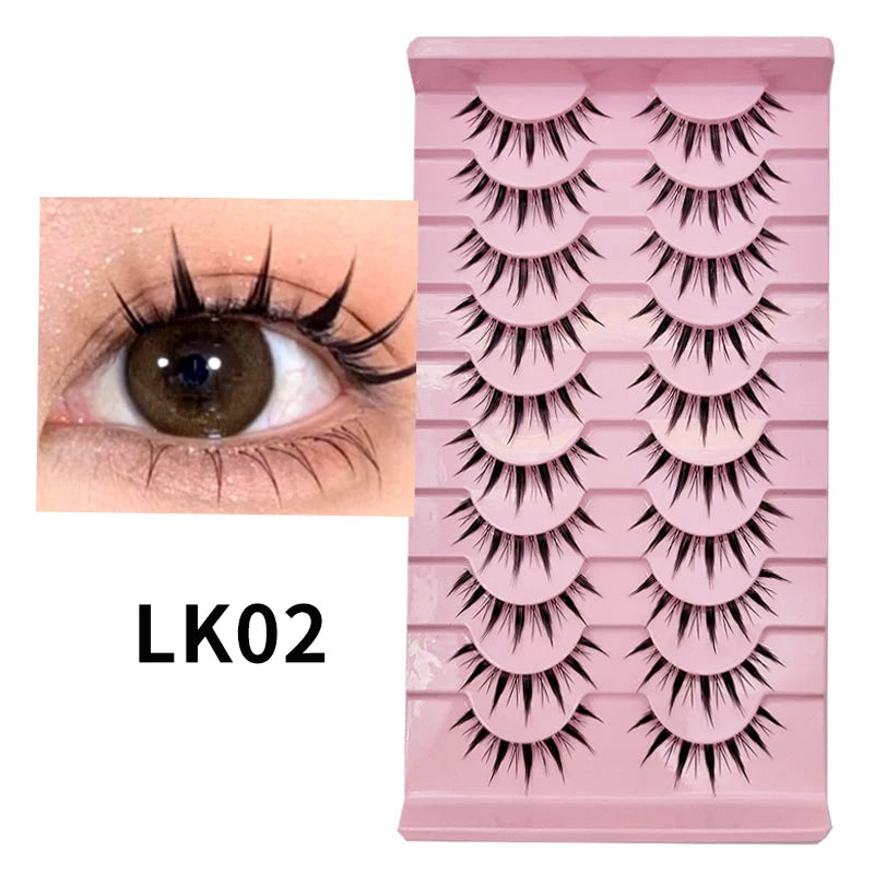 10 pairs Natural Lashes Manga Full Strip Lashes Makeup Bulk Wholesale Dropshipping Eyelash Extension Lashes Anime False Eyelash