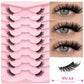 Veltrinay Natural Half Lashes Cat Eyelashes Soft Wispy with Clear Invisible Band Reusable Faux Mink Eyelashes Makeup