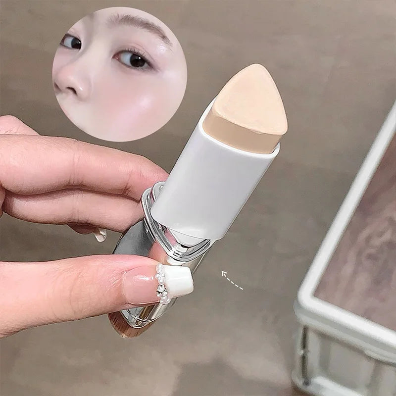 Lazy foundation stick, moisturizing and natural concealer makeup,matte makeup base,rare beauty,Keep makeup and sweat