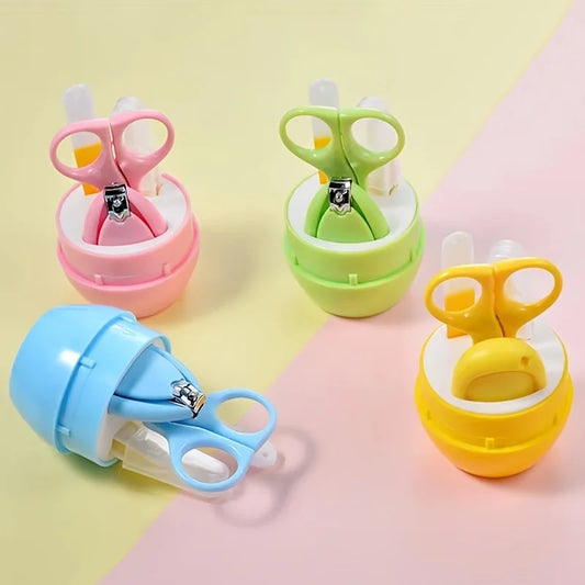 4pcs Infant Baby Clipper Nail Set, Baby Grooming Kit, 4-in-1 Baby Care Set, Baby Nail Clipper, Scissors, Nail File, Tweezer