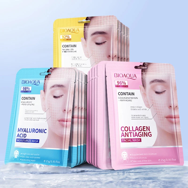 15pcs BIOAQUA Retinol Collagen Facial Masks Firming Moisturizing Nourishing Hydrating Face Mask Facial Skin Care Products