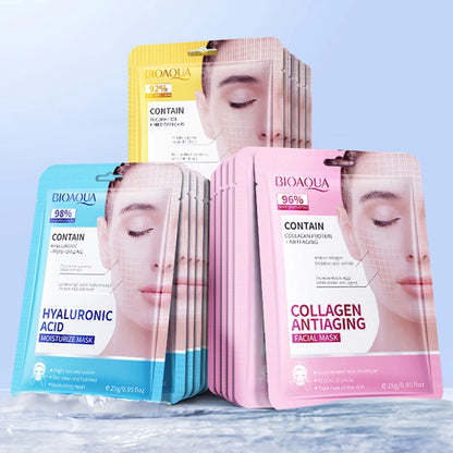 15pcs BIOAQUA Retinol Collagen Facial Masks Firming Moisturizing Nourishing Hydrating Face Mask Facial Skin Care Products