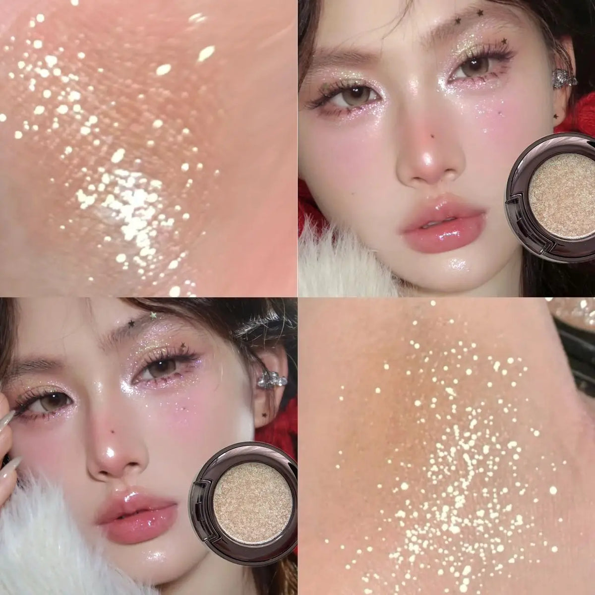 Metallic Glitter Black Blue Eyeshadow Purple Green Metallic Highlighter Eyeshadow Diamond Long Lasting Eye Makeup Women Cosmetic