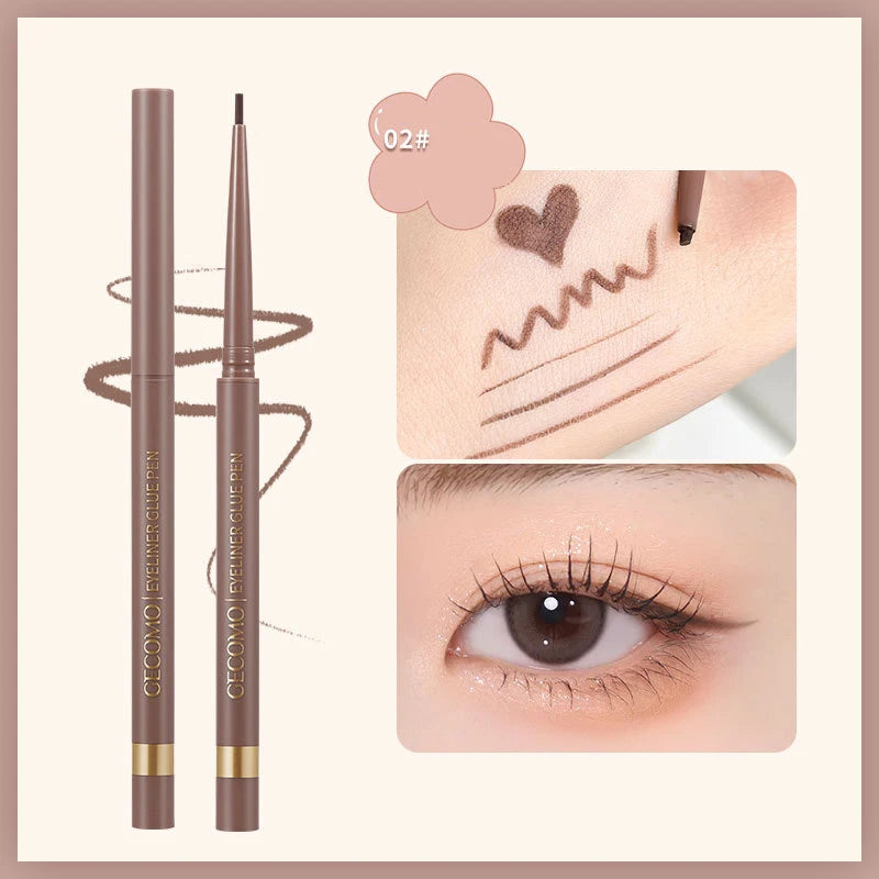 Black Brown Eyeliner Gel Pen 2 Colors Long-lasting Waterproof Aegyo Sal Lying Silkworm Eye Liner Matte Under Eye Pencil Makeup