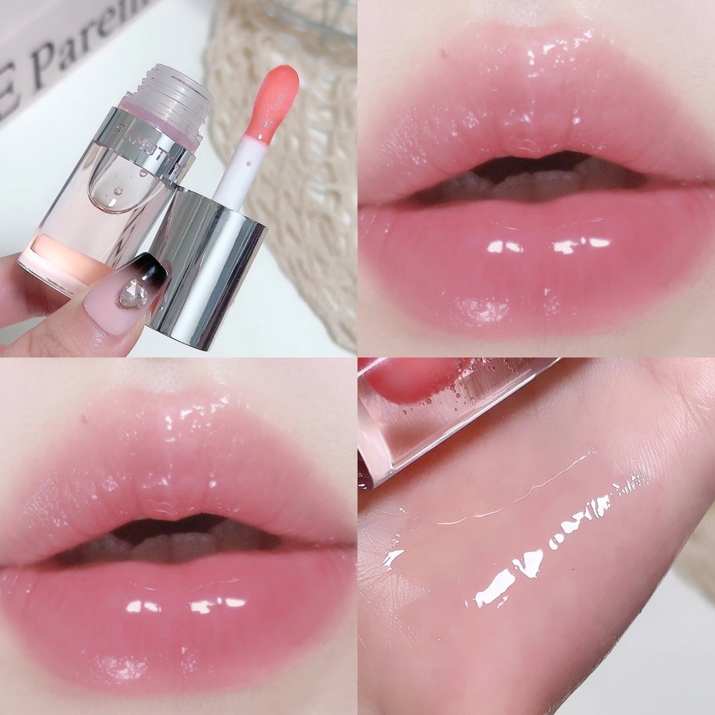 Shiny Lip Moisturizing Serum Crystal Lip Gloss Jelly Lip Oil Long Lasting Liquid Lipstick Hydrating Plumping Tinted Lips Makeup