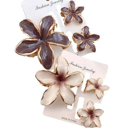 3/6 Pcs Alloy Flower Hair Claw Clips for Women Beach Holiday Hair Claw Stylish Shopping Headwear Female Hair Accessory