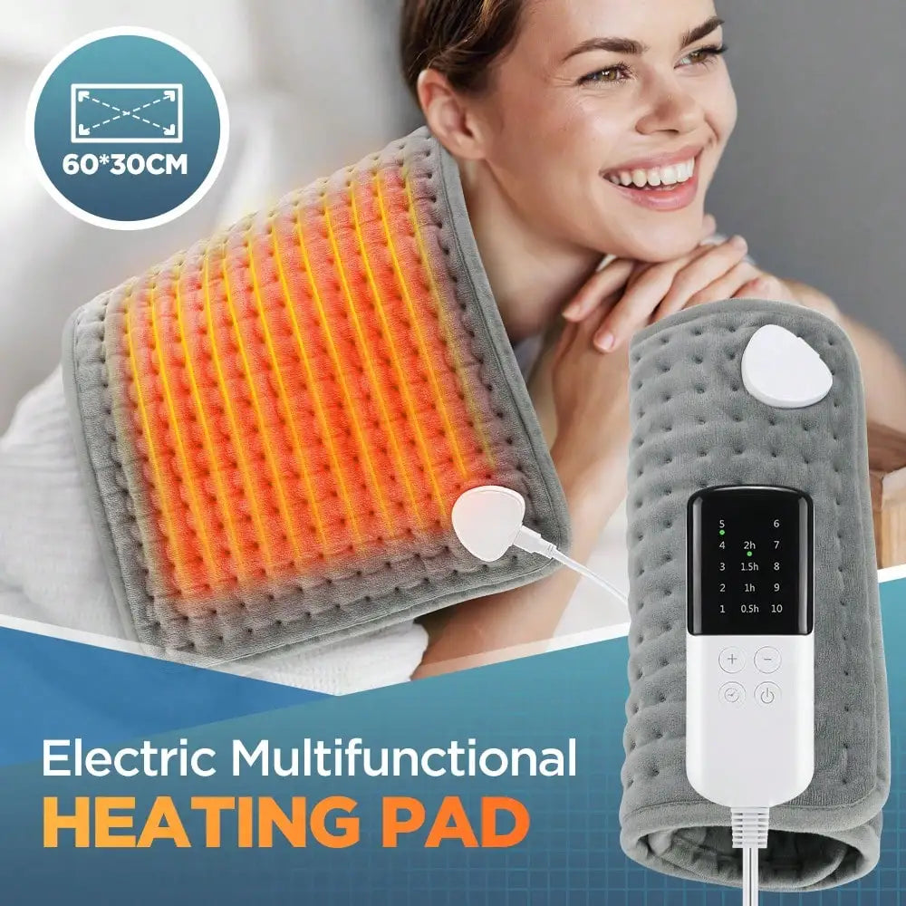 Hailicare Electric Heating Pad Multifunctional Physiotherapy Heating Pad Heating Blanket Cushion 10 Levels Temperature Adjustment 4 Levels Of Timing For Hands Back Legs Shoulders Neck Spine Pain Relief Winter Warm,Holiday Gif