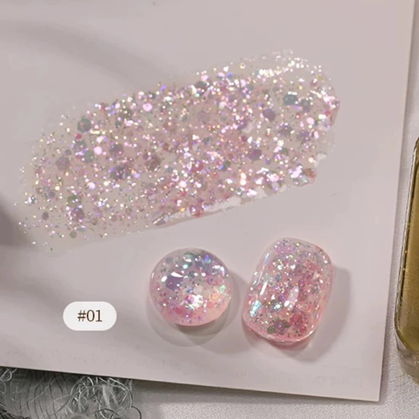 MIANEL 1-12PCS Star-chasing Moon-chasing Gel Nail Polish 2026 Popular Whitening Strobe Sequin Flashing Nail Polish White Nails