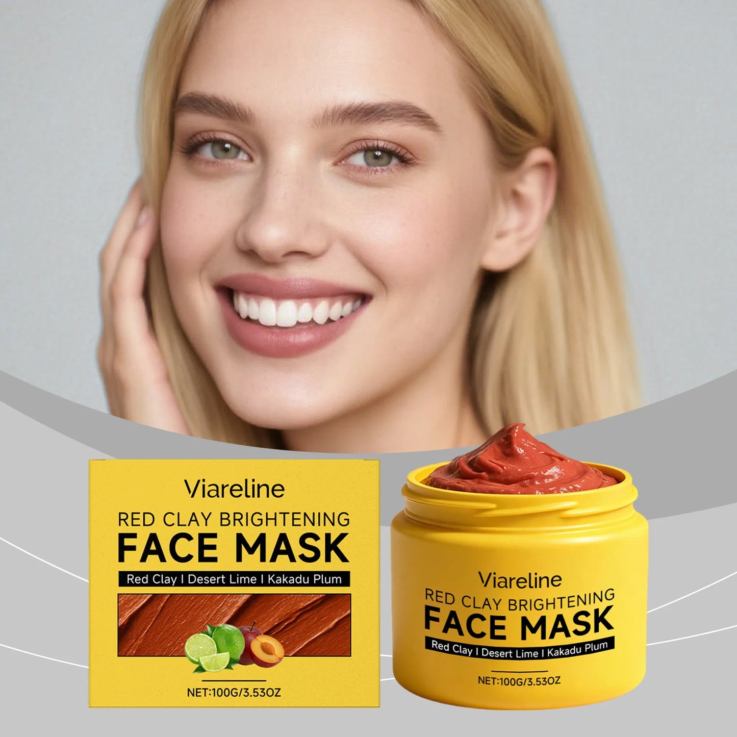 Red Clay Mask Deep Cleansing Shrinking Pores Improve Dark Spots Tighten Whitening Hydrating Oil Control Brightening Facial Mask