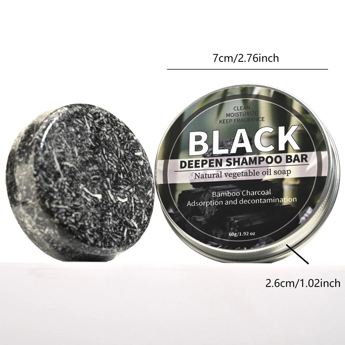 Black Hair Care Soap Bar, Black Bamboo Charcoal Dark Hair Care Soap, Deep Cleansing Handmade Soap, Solid Shampoo