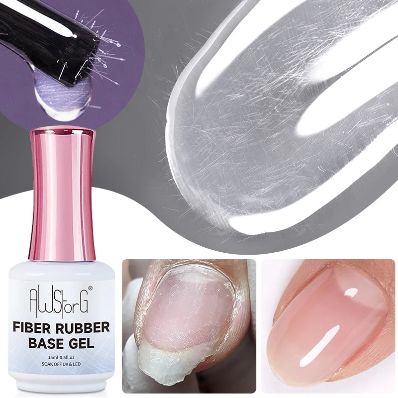 AWStorG 15ml 8 In 1 Reinforcement Gel Nail Gel Multifunctional Clear Gel Nail Polish Nail Strengthener Gel Nail Extension Hard