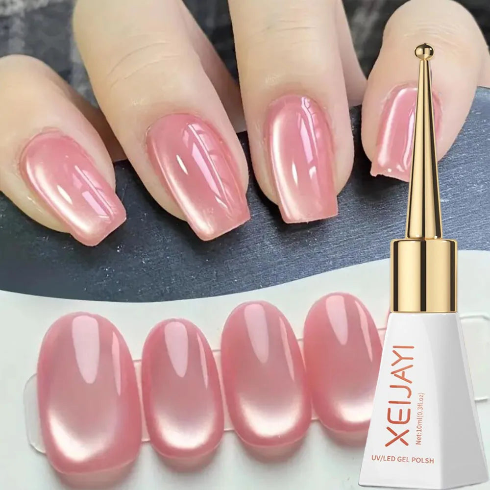 10ml/Bottle Ruby Red Cat Eye Gel Nail Polish Wine red Cherry Dopamine Glitter Nail Gel Soak Off LED/UV Semi-Permanent Manicure