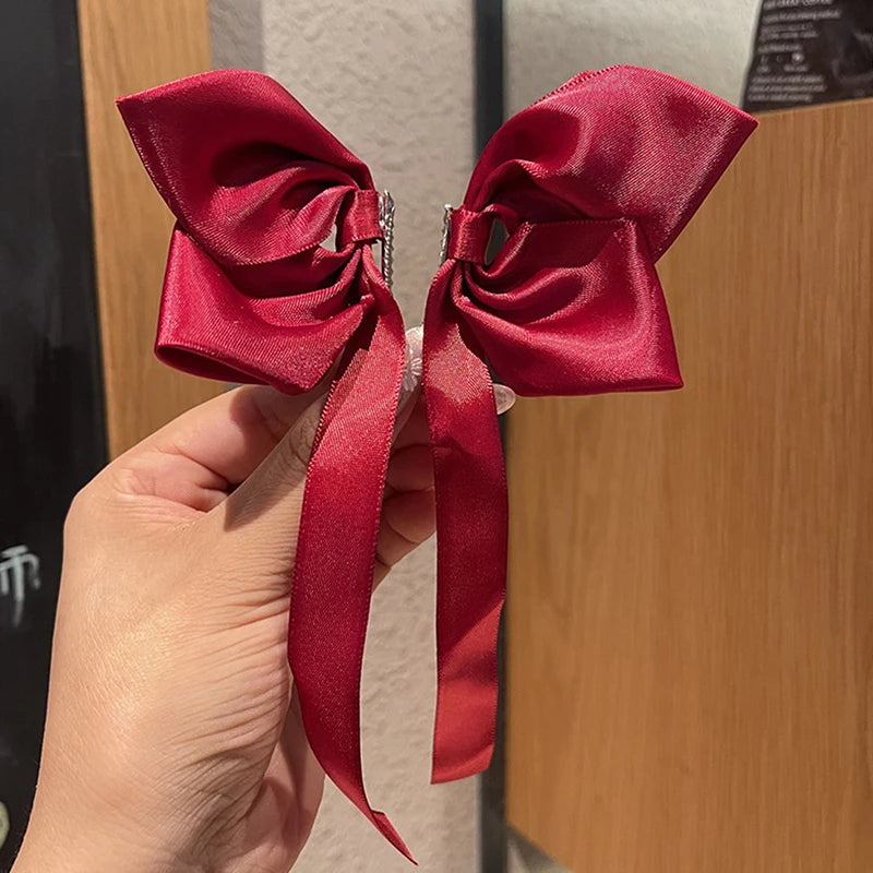2Pcs Black Bow Small Hair Claw Women Girl Hair Grab Clip Side Clip Forehead Bangs Hair Styling Clip Sweet Headdress