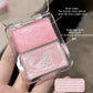 Two-color jelly glow blush, milk peach pink apricot red gem rouge Korean makeup, cream texture, low saturation brightening