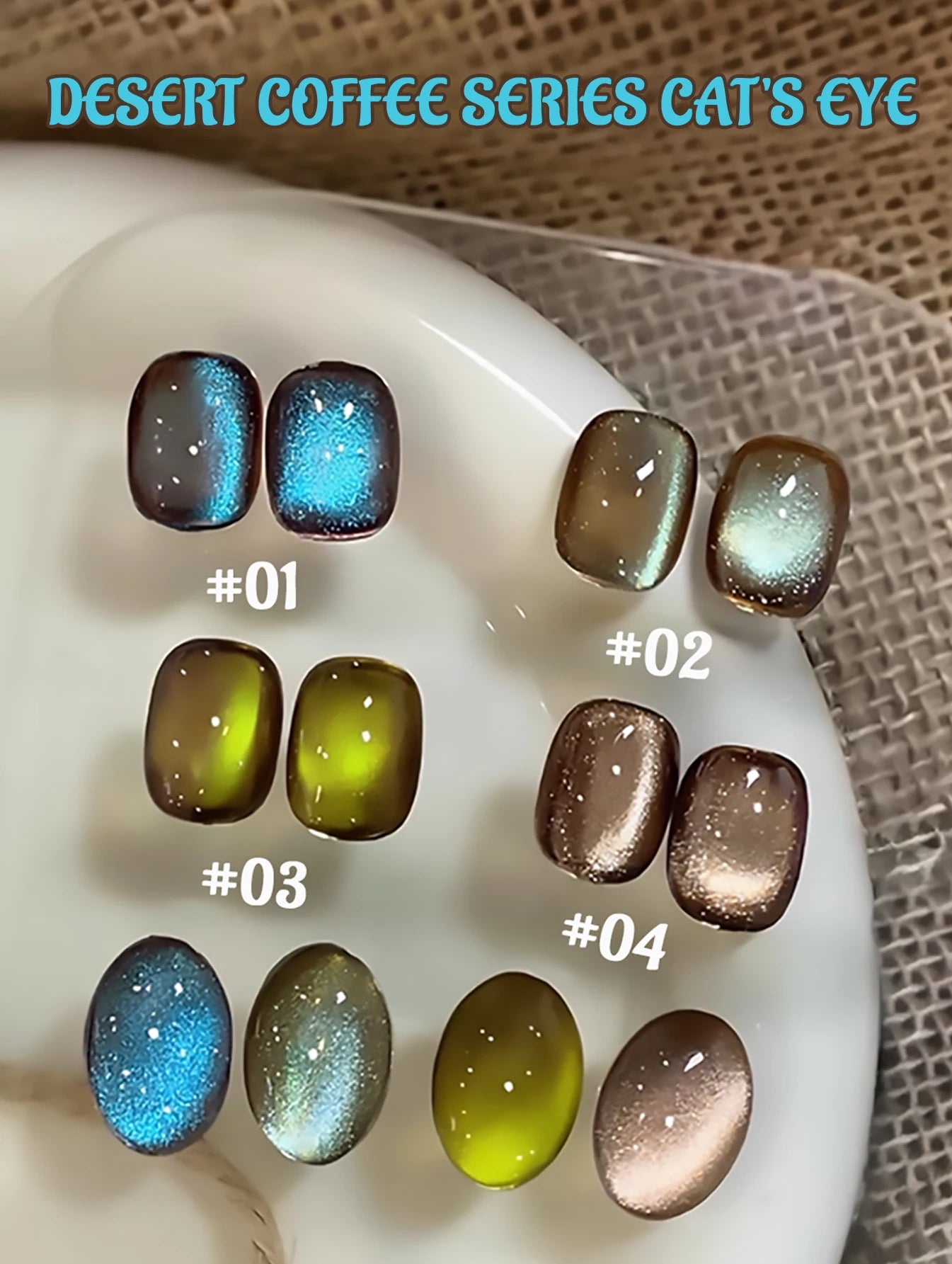 1-6pcs TC New Pink Purple Cat Eye Aurora Fantasy Cat Eye Gel Nail Polish Dreamy Fantasy Star Sky Crystal Glass Beads Nail Art
