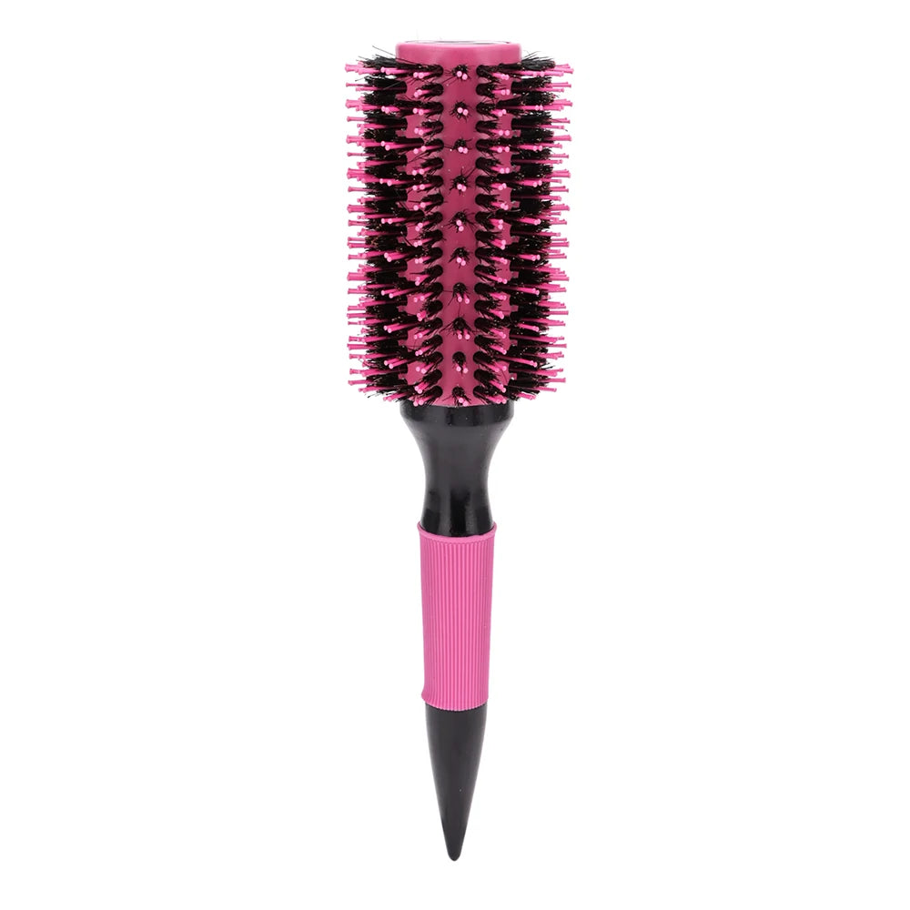 Wooden Round Hair Comb Brush With Boar Bristle Mix Nylon Styling Tools Professional Ceramics Ion Hair Brush Hairdressing Supply