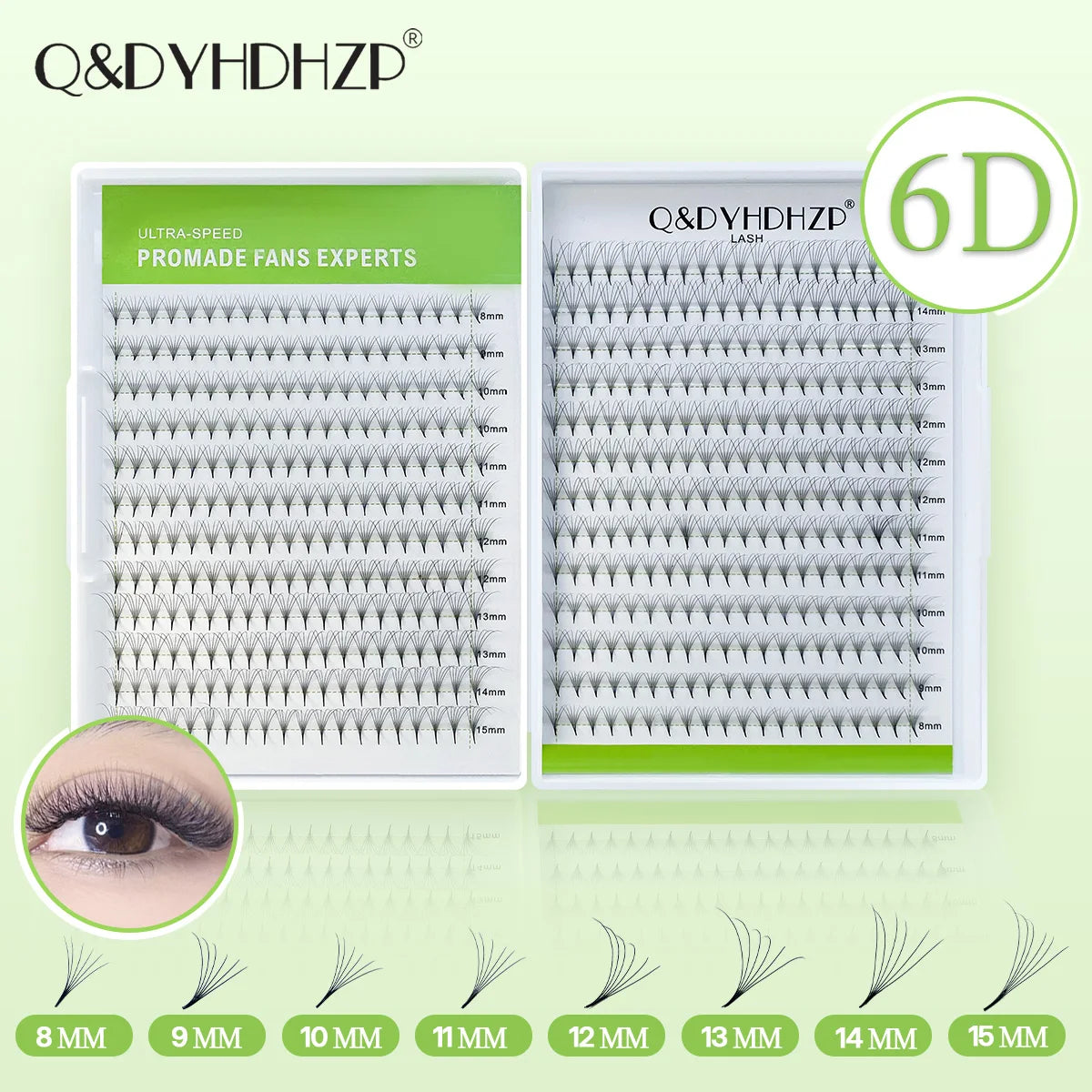 Q&DYHDHZP 500/1000psc prefabricated fan-shaped false eyelashes 3D 6D 10D 20D 30D false eyelash extension bouquet false eyelashes
