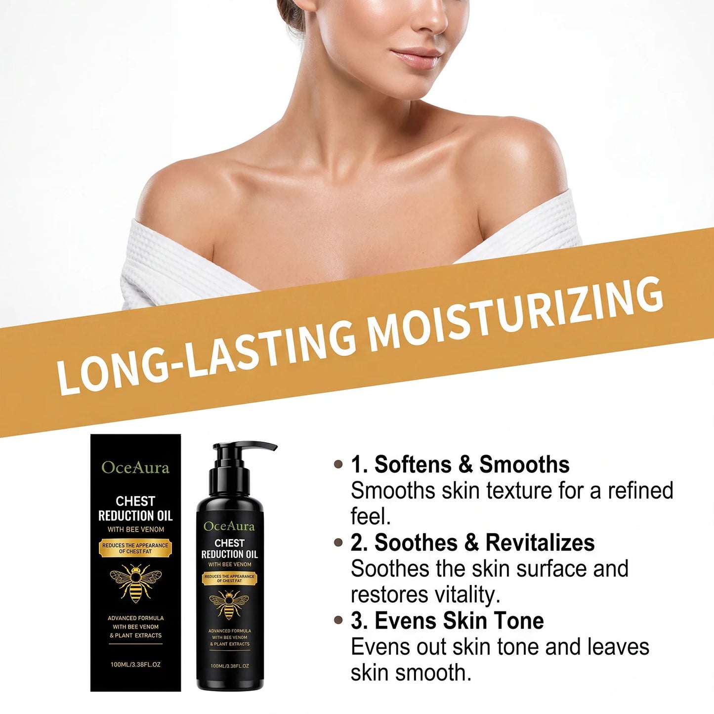 Deep Nourishing Chest Essential Oil Women Bust Lift Firm Massage Oil Anti-Wrinkle Anti Sagging Hydrating Tender Breast Care Oil