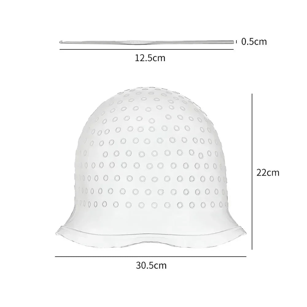 Salon Silicone Hair Coloring Cap Highlight Reusable Needle Hair Dying Frosting Hat Household Dye Hairstyling Tools Accessories