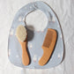baby comb brush set newborn gift set Natural Wool beech Wooden Comb baby bib pacifier clip  Kids  Baby Hair Brush