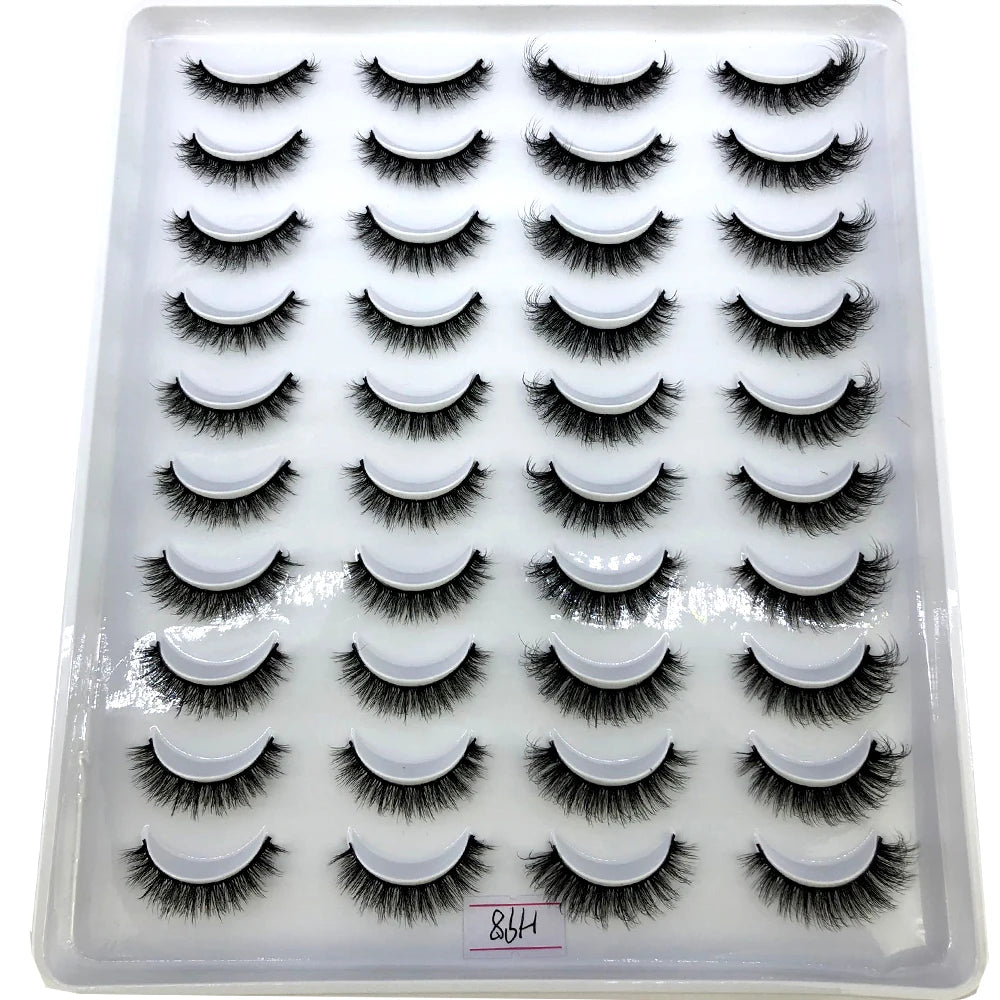 2023 New 20 pairs natural long 3D mink false eyelashes fake lashes makeup kit Mink Lashes extension eye lashes short eyelashes