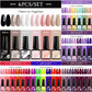 MTSSII 6PCS/Set Sparkly Red Roes Red Gel Nail Polish Shinning Nail Art LED UV Gel Varnish Nail Supplies Manicure Kit for Nails