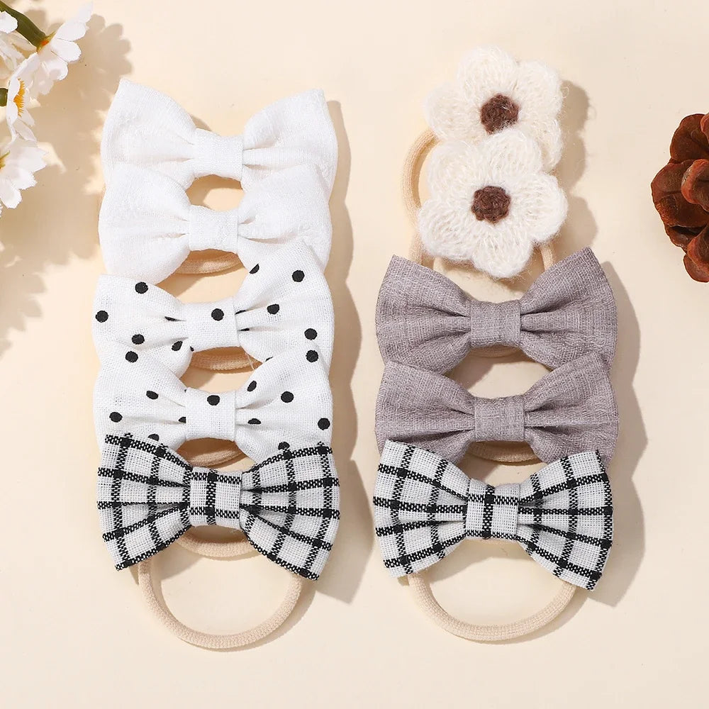 10Pcs/Lot Sweet Hair Band for Baby Girls Hair Ties Bows Elastic Rubber Band Flower Small Ball Scrunchies Kids Hair Accessories