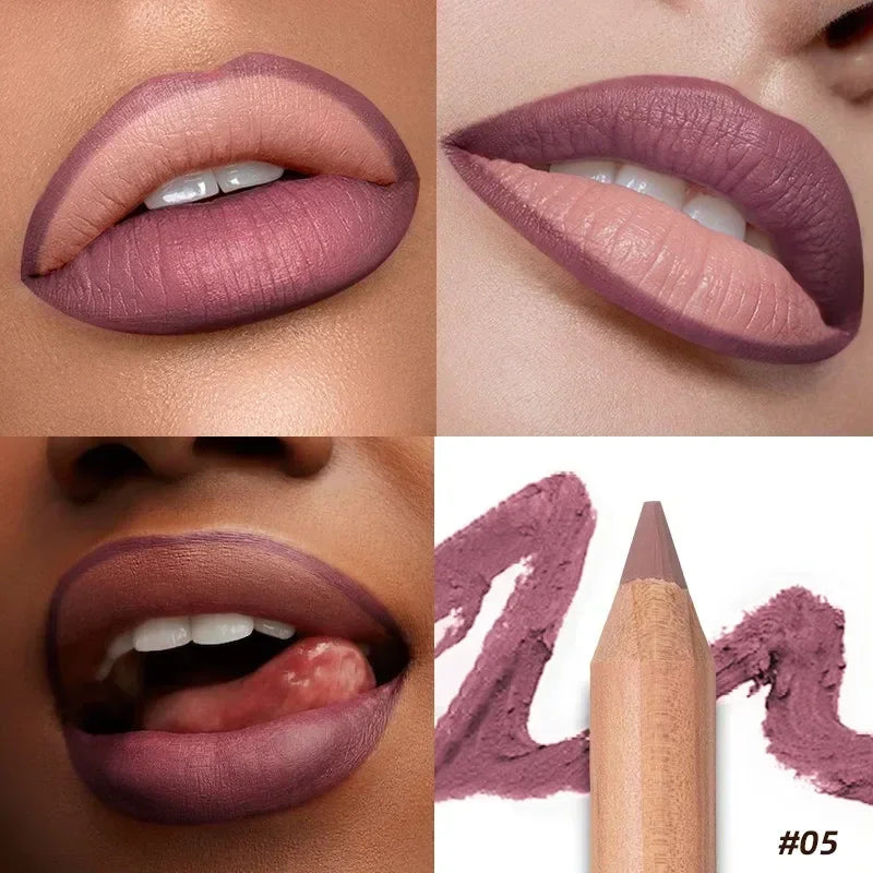 Nude Matte Lipstick Pencil 8 Colors Nude Matte Lipstick Pencil Velvet Contour Lip Liner High Pigmented Lip Liner Lip Makeup Tool