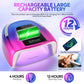 200W Rechargeable UV LED Nail Lamp Cordless Nail Dryer with 3 Timer Settings and Smart Sensor for Home & Salon to Curing All Gel