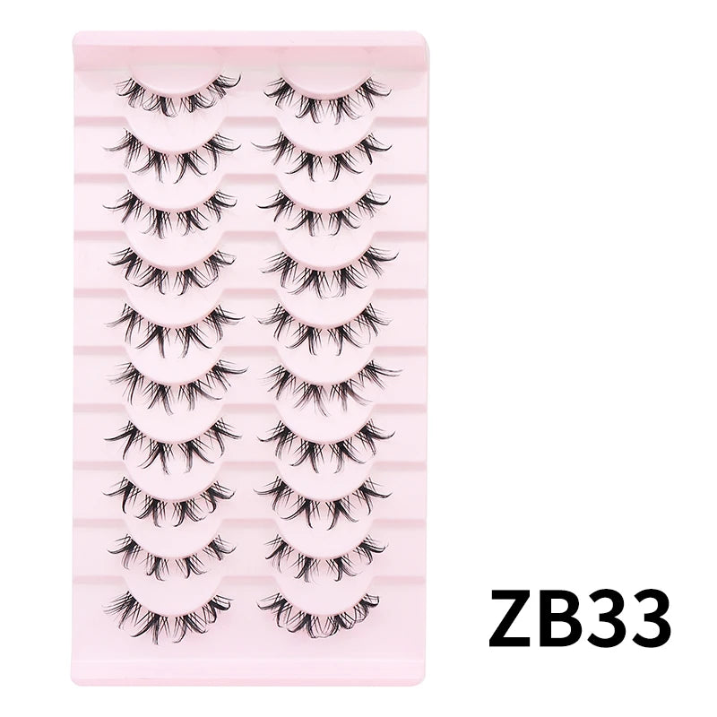 10 pairs Natural Lashes Manga Full Strip Lashes Makeup Bulk Wholesale Dropshipping Eyelash Extension Lashes Anime False Eyelash