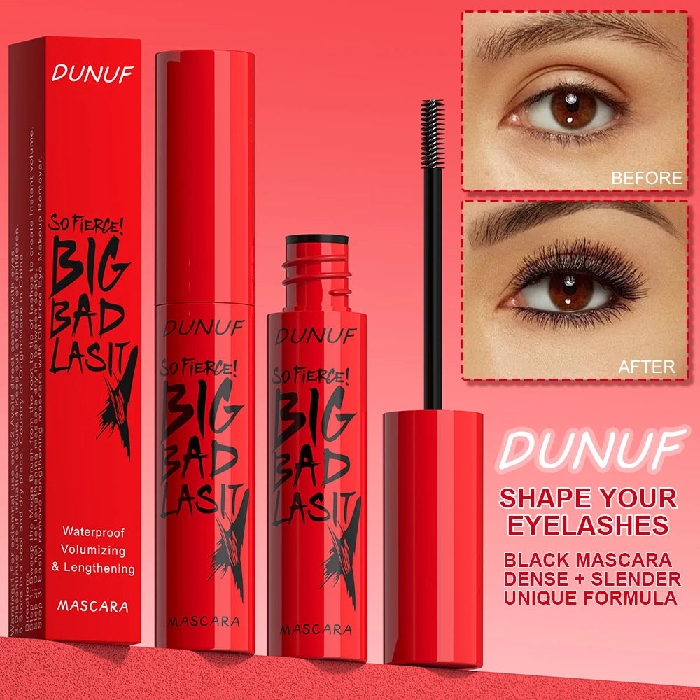 DUNUF Long-Lasting Mascara 1 Pcs Waterproof Sweat-Proof Non-Smudging Thin Thick Curling Beginner Friendly Makeup Product