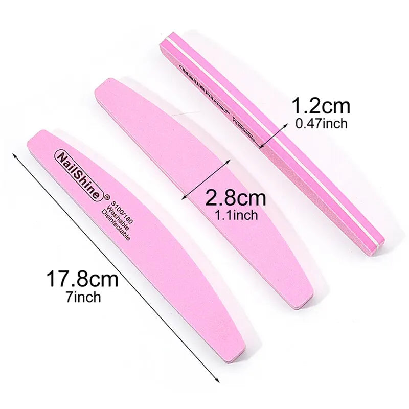 10/30pcs Double-sided Nail File Block Colorful Sponge Nail Polish Buffing Sanding Buffer Strip Polishing Pedicure Manicure Tool