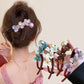 Korean Resin Flower Crystal Pearl Hair Clips for Women Large Size Twist Clip High-End High Volume of Hair Barrettes Accessory
