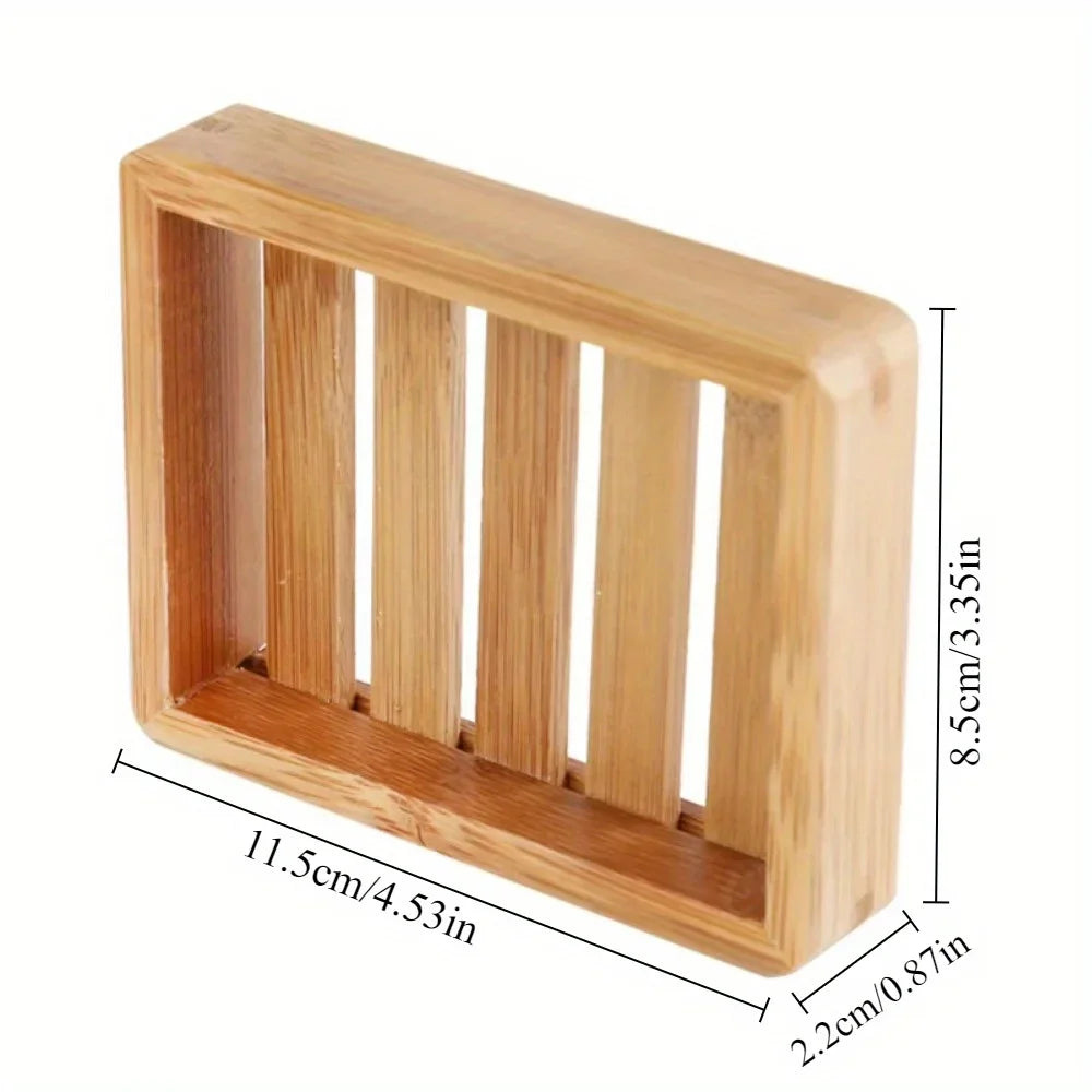 1PC Soap Box Bamboo and Wood Hotel Bathroom Soap Holder Home Simple Drain Soap Box