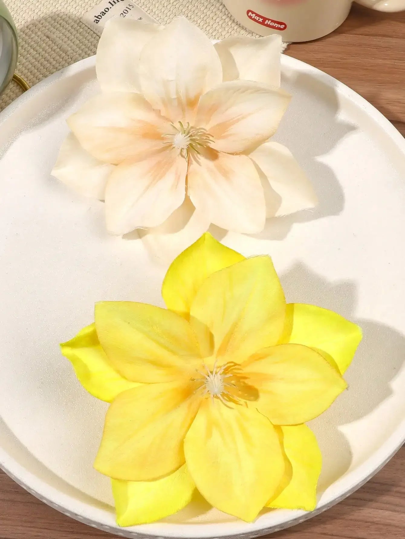 2pcs Boho Style Oversized Faux Flower Hair Clip Set, Elegant Beach Side-Bang Decor Headpieces Claw Clips Hair Claws Hair Barrettes, School Stuff, Pink Hair Clips, Vacation Outfits Woman, Girly, Hair Accessories, Valentines Ac