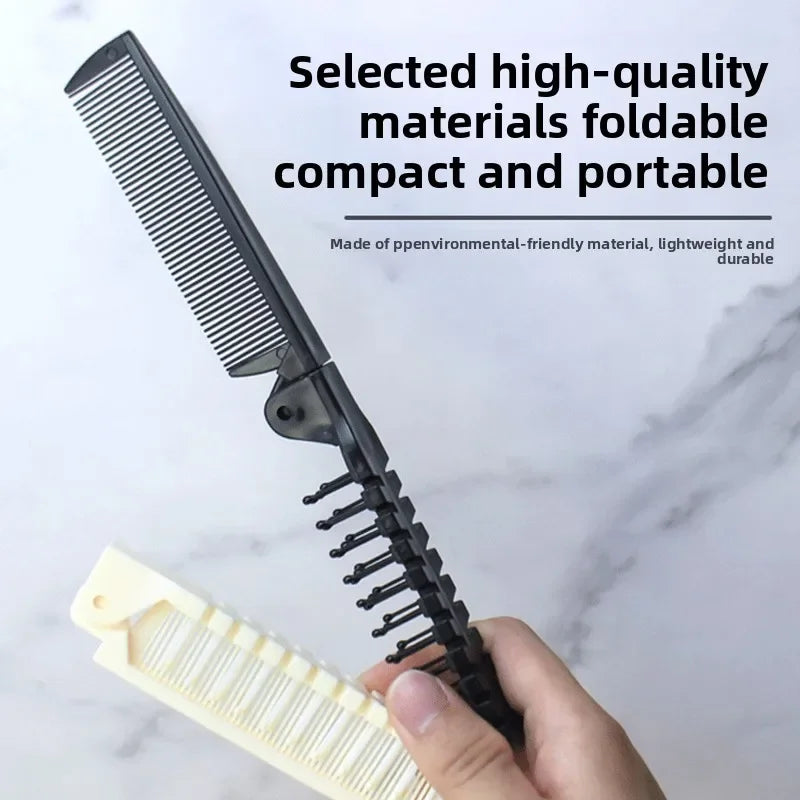 1pc 2 In 1 Double Headed Folding Hair Comb Portable Travel Hair Brush Compact Hair Comb Collapsible Pocket Brush